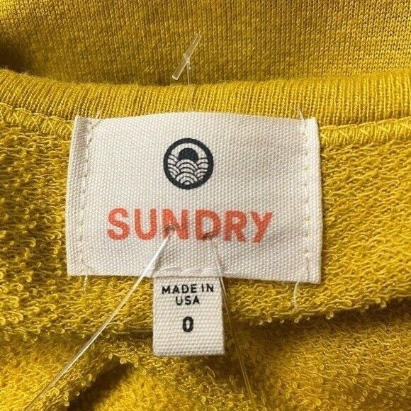 SUNDRY Women Pullover Size‎ 0 Mustard Yellow Crewneck Star Graphic Casual - Picture 4 of 7